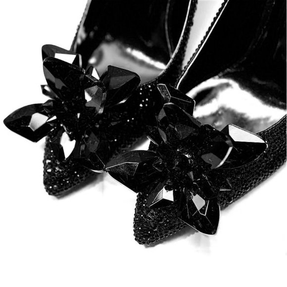 NWT Sparkling Bling Swarovski Crystal Rhinestone Cinderella Shoes Pumps … - Picture 6 of 10